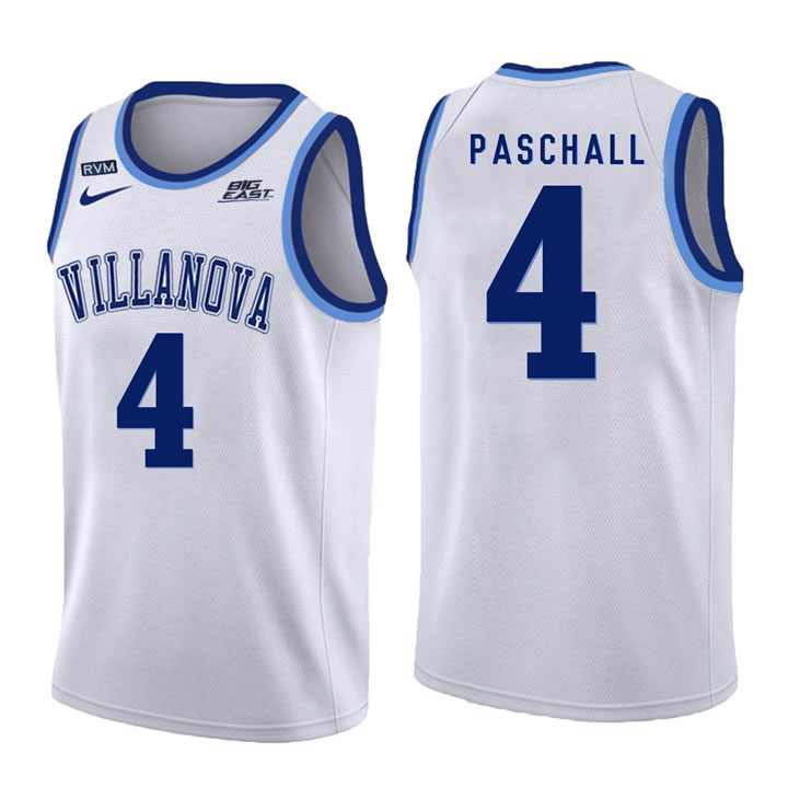 Villanova Wildcats #4 Eric Paschall White College Basketball Jersey